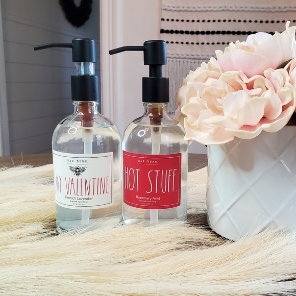 RAE DUNN Valentine's Day Glass Hand Soap Set - Picture 5 of 6